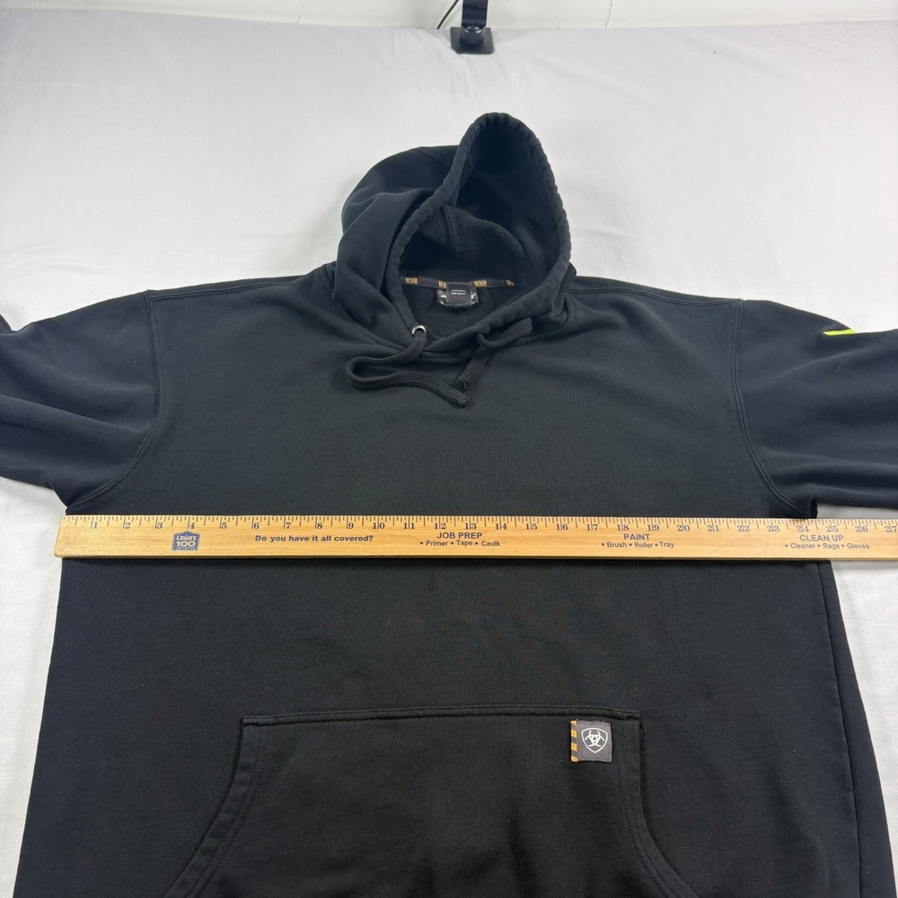 Ariat Rebar Hoodie Mens LT Large Tall Black Spell Out Pullover Workwear Casual - Picture 5 of 10